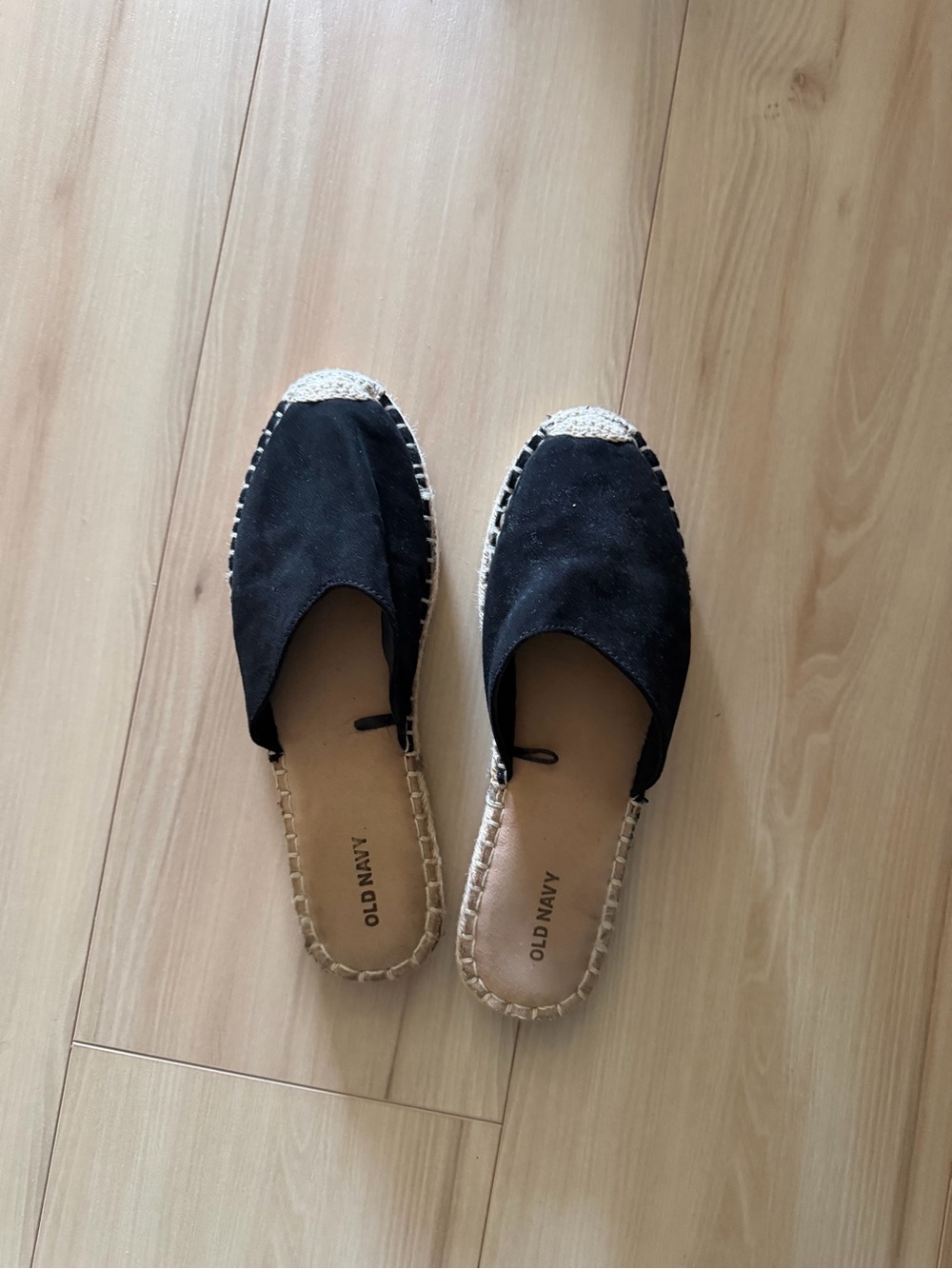 Old Navy Black Espadrille Slip-On mules